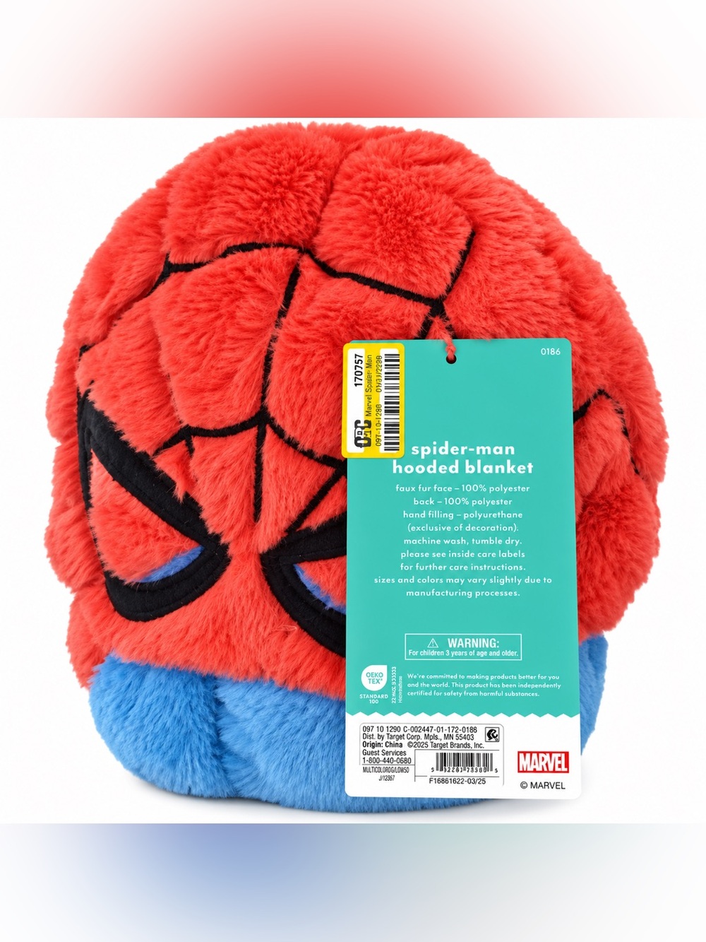 NWT Marvel Spider-Man Kids Hooded Blanket Pillowfort 40x50
